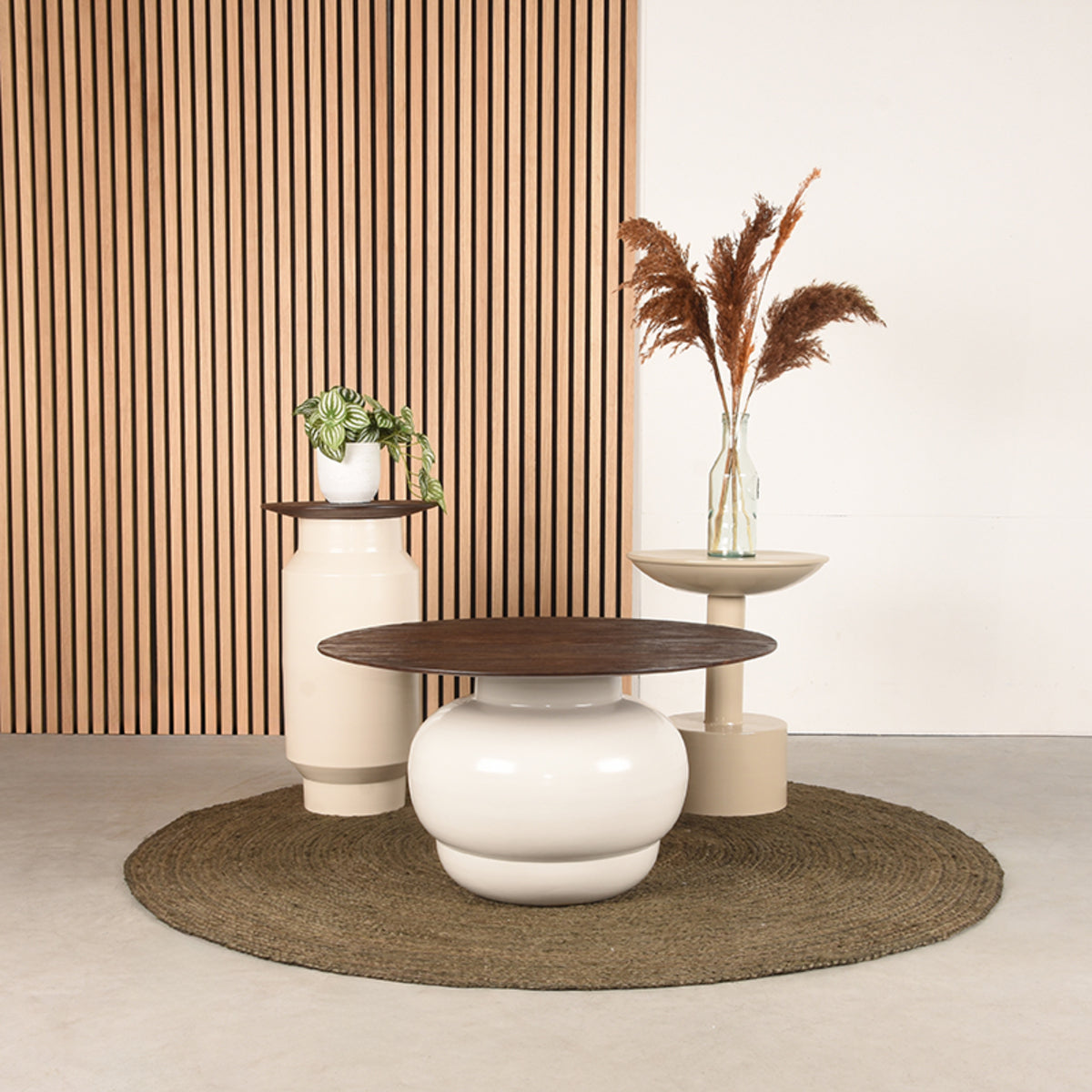 LABEL51 Salontafel Dim – Massief Mangohout – Ø75 cm